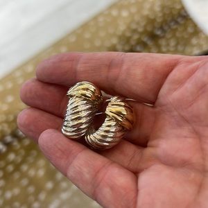 Cute silver and 14ct gold earrings